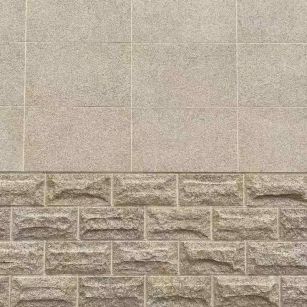 白山 黄金麻自然面蘑菇石配荔枝面干挂