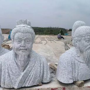 白山 白麻花岗岩石材人物立体雕刻