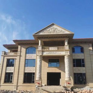 白山 黄金麻花岗岩别墅外墙干挂