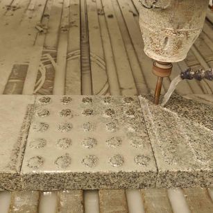 白山 芝麻白花岗岩石材盲人石、盲道石、盲点石