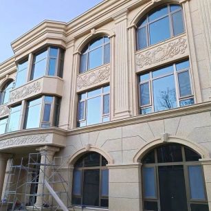 白山 黄金麻花岗岩别墅外墙干挂