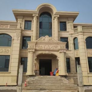 白山 黄金麻花岗岩别墅外墙干挂