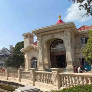 白山 黄金麻花岗岩欧式别墅