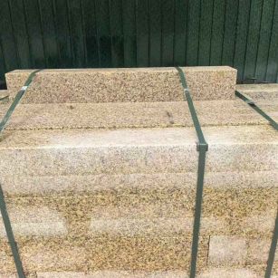 白山 黄金麻花岗岩石材机切面栏杆料半成品