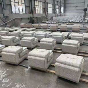 白山 白麻花岗岩异形加工-石凳，坐凳