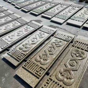 白山 黄金麻花岗岩外墙雕刻板