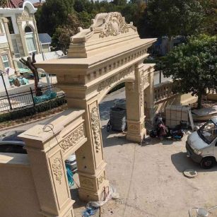 白山 黄金麻荔枝面花岗岩别墅门楼