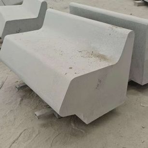 白山 芝麻白花岗岩异形坐凳，石凳