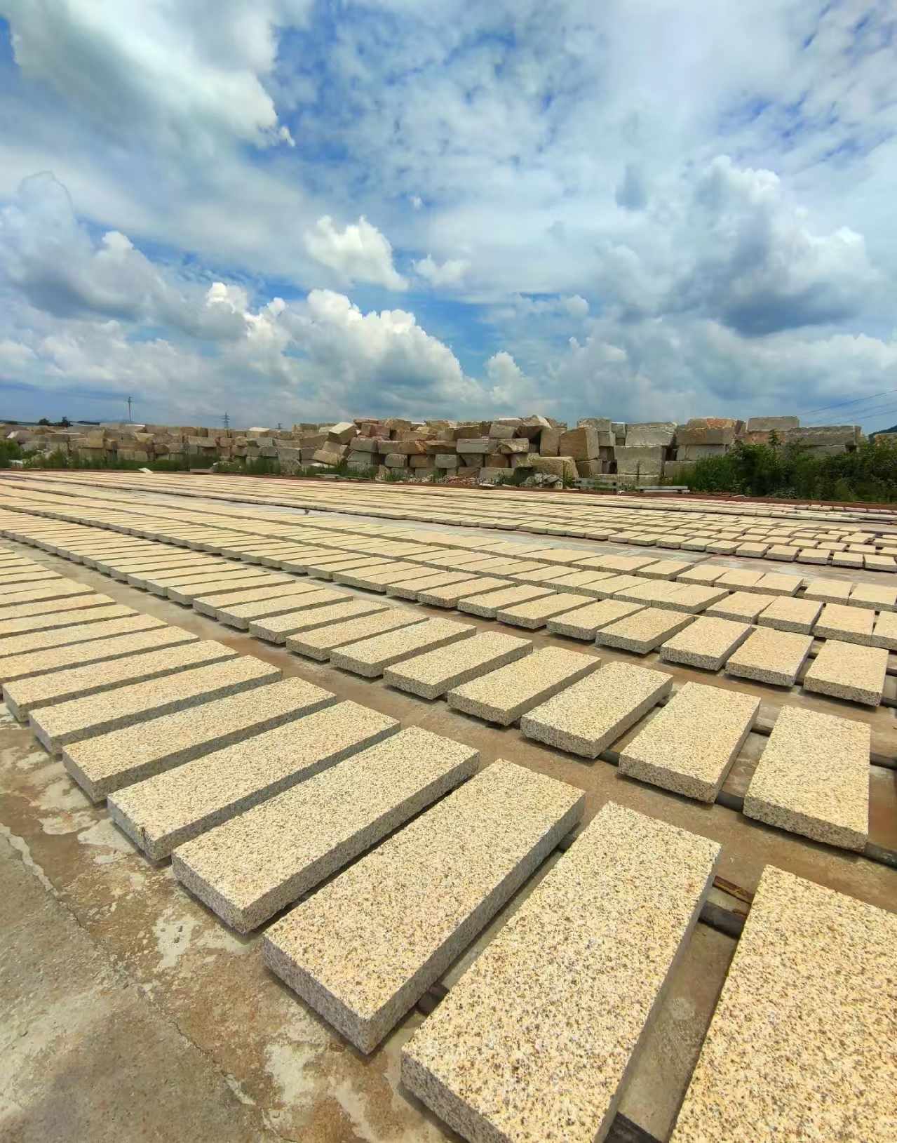 白山 黄金麻荔枝面花岗岩石材地铺石防护中