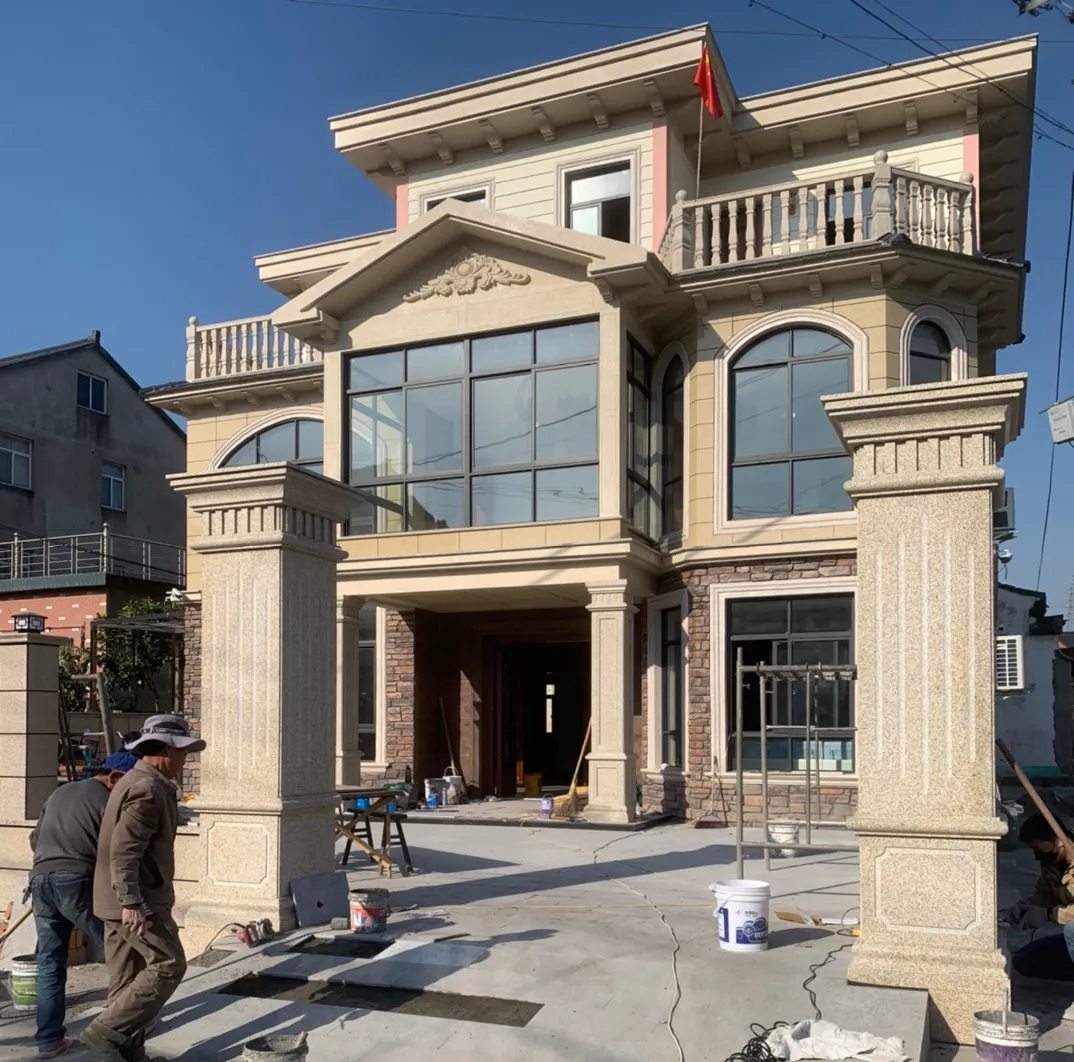 白山 黄金麻花岗岩荔枝面别墅外墙干挂私家专属