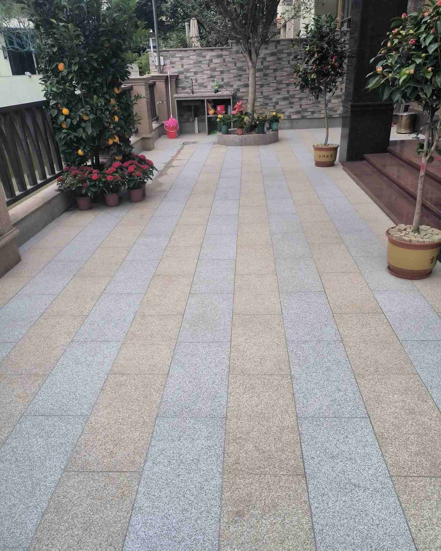 白山 黄金麻白麻荔枝面庭院铺装展示