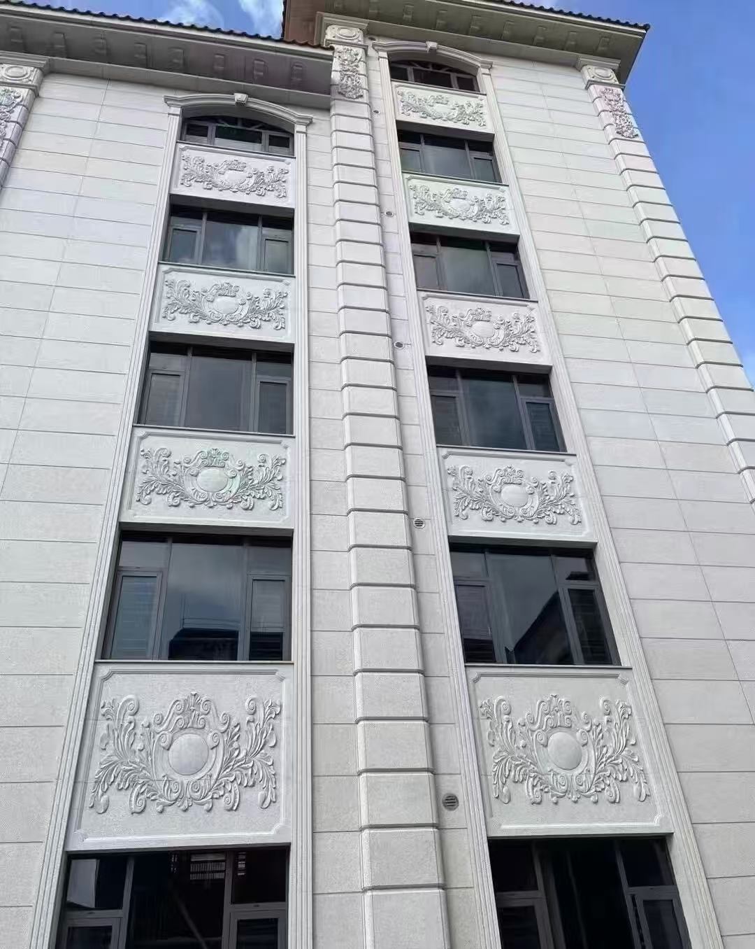 白山 白麻荔枝面花岗岩别墅外墙干挂