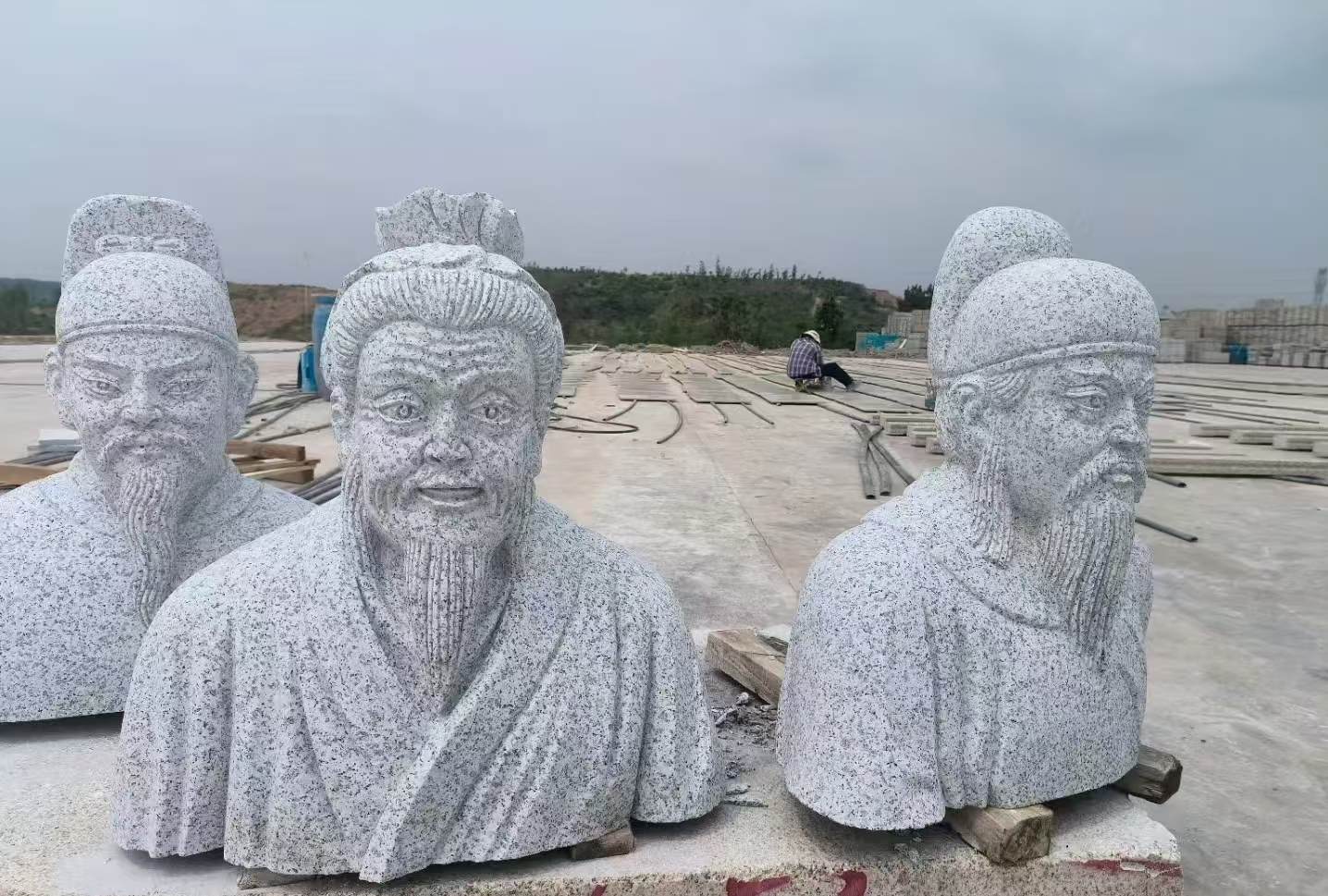 白山 白麻花岗岩石材人物立体雕刻