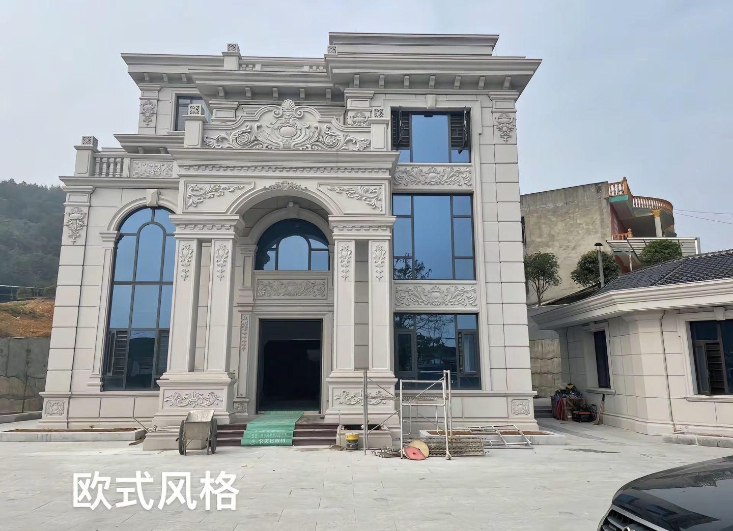 白山 白麻花岗岩别墅外墙干挂